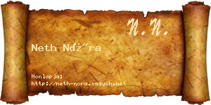 Neth Nóra névjegykártya